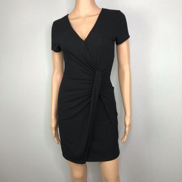 Ribbed bodycon dress with front twist - Picture 5 of 7